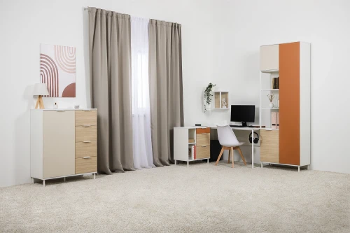 Шкаф комбинированный Марвэл 13.22, Белый, Сатин, Плэйн, Безмолвная пустыня