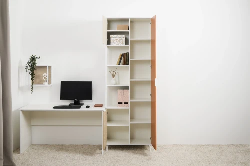 Шкаф комбинированный Марвэл 13.22, Белый, Сатин, Плэйн, Безмолвная пустыня