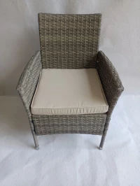 Кресло плетеное из полиротанга Вирджиния (Анкор) с подушкой 5 мм  -  Greige