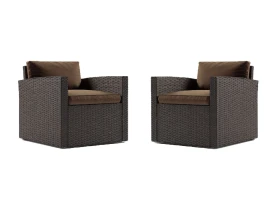Комплект кресел из искусственного ротанга Сантьяго (2шт.)  -  Brown