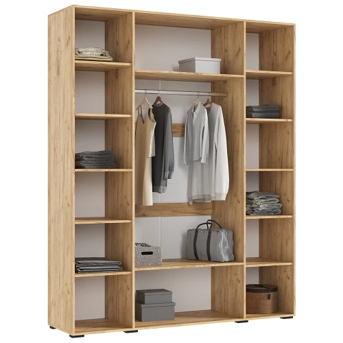 Шкаф четырехстворчатый Флэш (1800), Браш Вайт, Дуб крафт