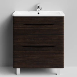 Тумба Адель 70 напольный, Палисандр ПВХ 43101 Vodok с раковиной в комплекте