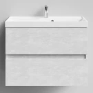 Тумба Бест 80 подвесной, Белый камень ПВХ 57805 Vodok с раковиной в комплекте Тумба Бест 80 подвесной, Белый камень ПВХ 57805 Vodok с раковиной в комплекте