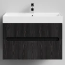 Тумба Бонум, 85 подвесной, Абрикос графит Vodok с раковиной в комплекте