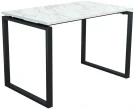 Стол компьютерный Янтарь 55.08 Мрамор белый/Металл черный