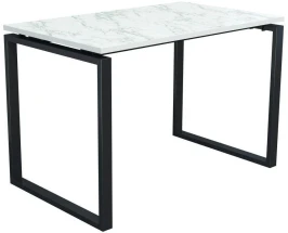 Стол компьютерный Янтарь 55.08 Мрамор белый/Металл черный