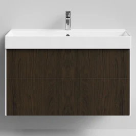 Тумба Лоренцо, 100 подвесной, Дуб цвет 14 Vodok с раковиной в комплекте
