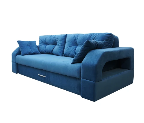 Диван еврокнижка Манчестер 160 ВЕЛЮР 07 СИНИЙ НПБ