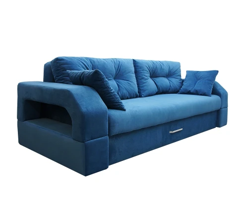 Диван еврокнижка Манчестер 160 ВЕЛЮР 07 СИНИЙ НПБ