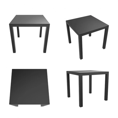 Стол обеденный CANA алюминий, стекло 80x80 см (4 ножки)