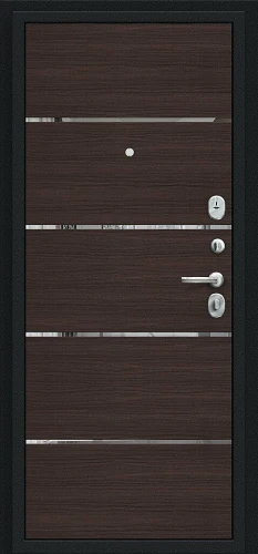 Входная дверь BRAVO Лайн Букле черное/Wenge Veralinga 