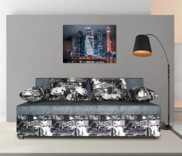 Диван еврокнижка Москва велюр серый