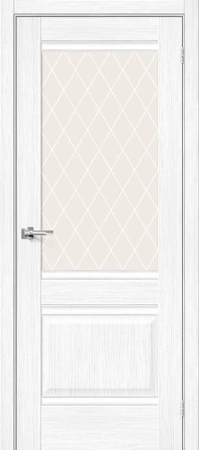 Межкомнатная дверь экошпон Прима-3 Snow Melinga White Сrystal