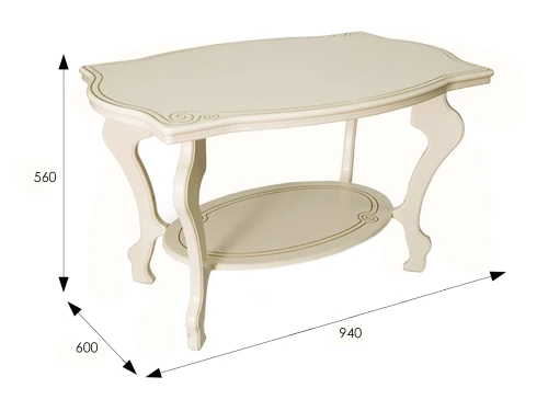 Стол журнальный Берже 1 слоновая кость
