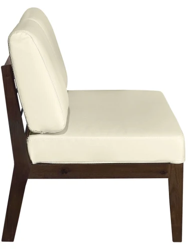 Диван-скамья Массив мягкая экокожа крем, каркас орех