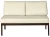 Диван-скамья Массив мягкая экокожа крем, каркас орех