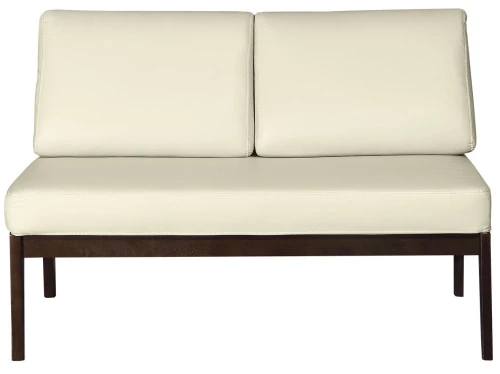Диван-скамья Массив мягкая экокожа крем, каркас орех