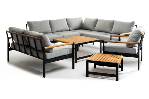 Комплект кофейных столов из алюминия MAYA темный графит  Joygarden