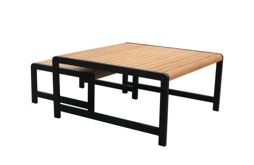 Комплект кофейных столов из алюминия MAYA темный графит  Joygarden