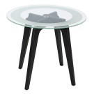 Стол журнальный Рилле 447 черный/стекло прозрачное