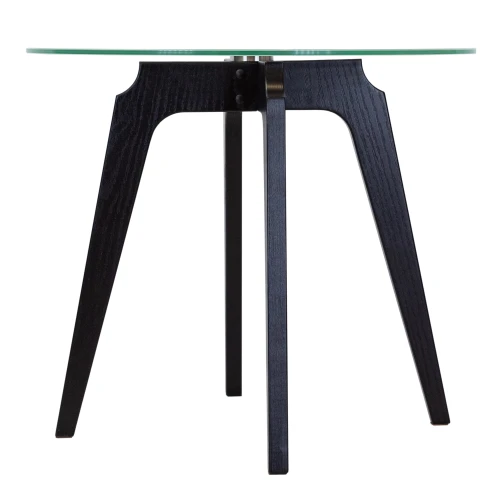 Стол журнальный Рилле 447 черный/стекло прозрачное