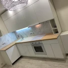 Угловая кухня Фьюжн на заказ 4.0х1.2 м. белый/Angel по размерам заказчика