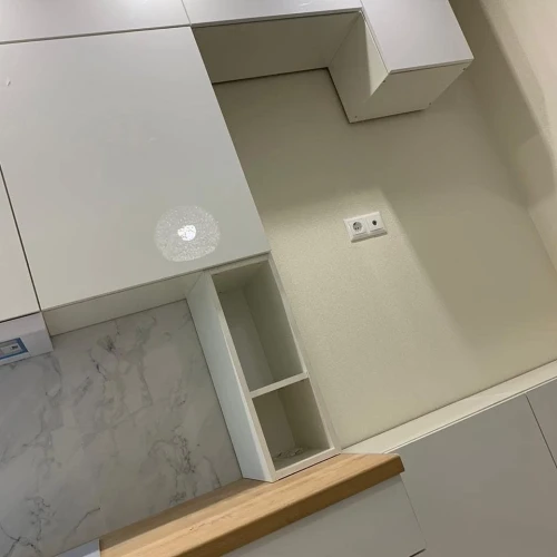 Угловая кухня Фьюжн на заказ 4.0х1.2 м. белый/Angel по размерам заказчика