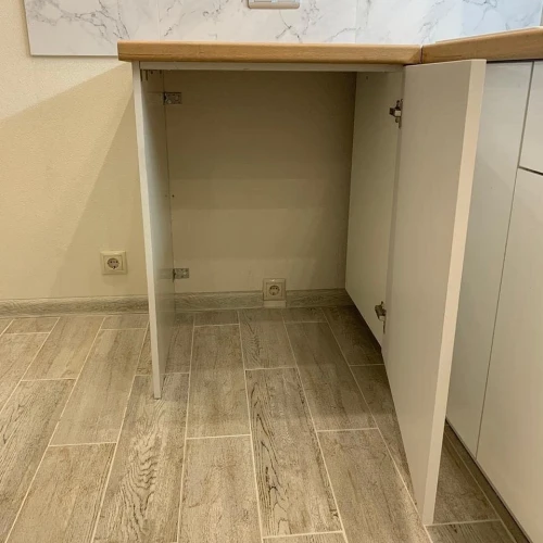 Угловая кухня Фьюжн на заказ 4.0х1.2 м. белый/Angel по размерам заказчика