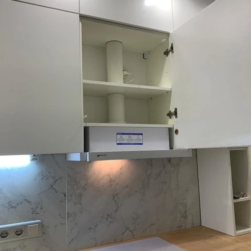 Угловая кухня Фьюжн на заказ 4.0х1.2 м. белый/Angel по размерам заказчика