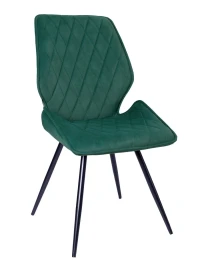 DC233 Стул мягкий поворотный 360, ИЗУМРУД#M420-36 велюр, каркас металл, черный КРУГЛЫЙ