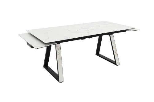 Стол Монако NEW, Керамогранит, Черный матовый муар/Calacata vaglioro