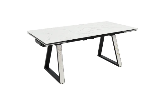 Стол Монако NEW, Керамогранит, Черный матовый муар/Calacata vaglioro