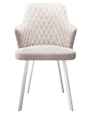 Стул DikLine 245 поворотный, C103 крем, ножки белые