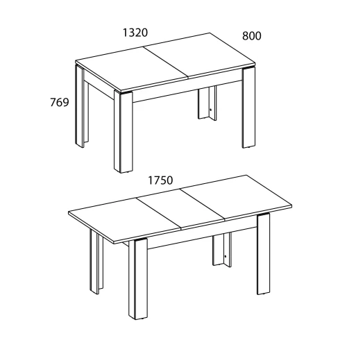 Стол раздвижной, JAGGER, цвет Дуб монастырский /Черный