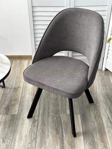 Стул DUNA 360 град. поворот. B28 Темно-серый, велюр / черный каркас, М-City