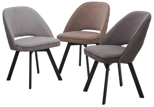 Стул DUNA 360 град. поворот. B28 Темно-серый, велюр / черный каркас, М-City