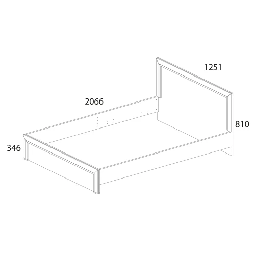 Кровать 120 , OLIVIA, цвет вудлайн крем/дуб анкона