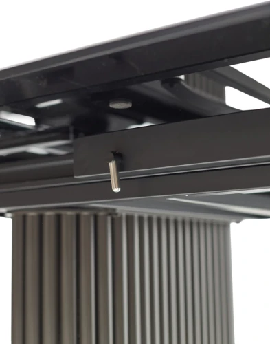 Стол RAGNAR 180 цвет 1699 Серая кожа, керамика / Темно-серый каркас, ®DISAUR