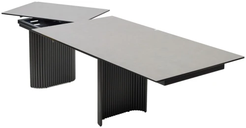 Стол RAGNAR 180 цвет 1699 Серая кожа, керамика / Темно-серый каркас, ®DISAUR
