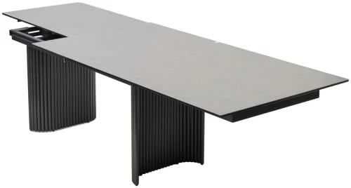 Стол RAGNAR 180 цвет 1699 Серая кожа, керамика / Темно-серый каркас, ®DISAUR