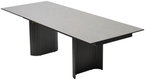Стол RAGNAR 180 цвет 1699 Серая кожа, керамика / Темно-серый каркас, ®DISAUR