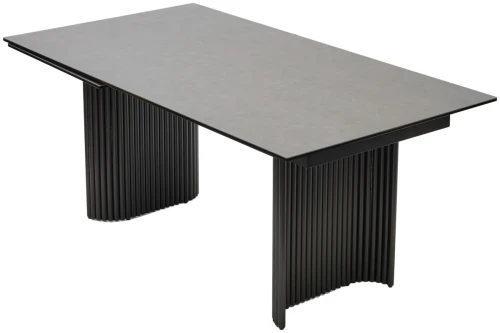 Стол RAGNAR 180 цвет 1699 Серая кожа, керамика / Темно-серый каркас, ®DISAUR