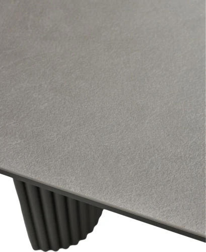 Стол RAGNAR 180 цвет 1699 Серая кожа, керамика / Темно-серый каркас, ®DISAUR