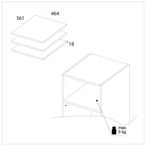 Серия модульных шкафов, Комплект полок 50/56. Цвет БЕЛЫЙ
