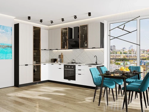 Кухонный гарнитур Евро Лайн-07 Агат/Белый Graphite