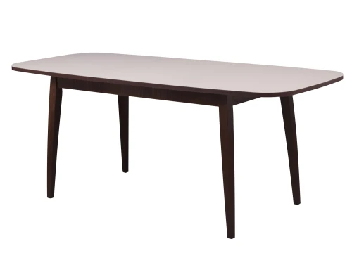 Стол Турин, Стекло, Орех темный/Бежевый матовый