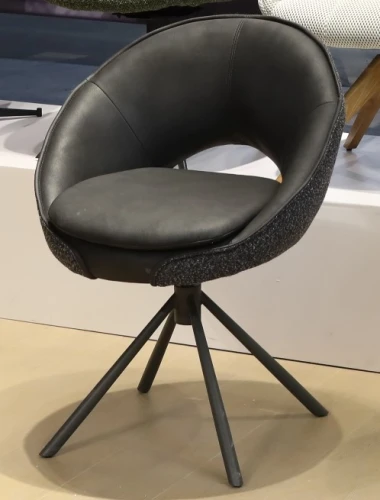 Стул ANABEL 360 град. поворот Черный  Maison 99# / OTE COBBLE 457 / серый каркас, ®DISAUR