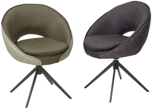 Стул ANABEL 360 град. поворот Черный  Maison 99# / OTE COBBLE 457 / серый каркас, ®DISAUR