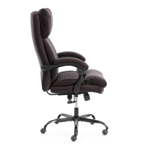 Кресло Chief metalBL  кож/зам/ткань, коричневый/коричневый стеганный, 36-36/36-36 стеганный/TW-24