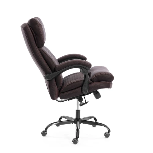 Кресло Chief metalBL  кож/зам/ткань, коричневый/коричневый стеганный, 36-36/36-36 стеганный/TW-24
